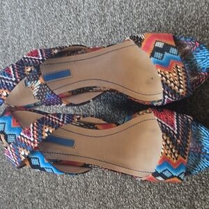 BCBGeneration Multicolor Woven Platform Sandals